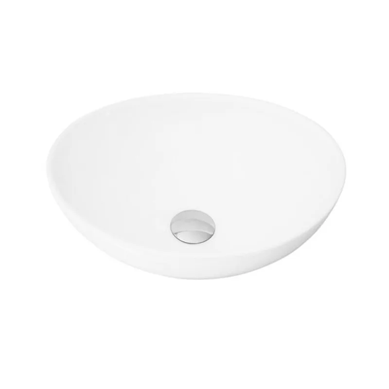 Stylish 15.75-in x 13.37-in White Porcelain Vessel Oval Bathroom Sink