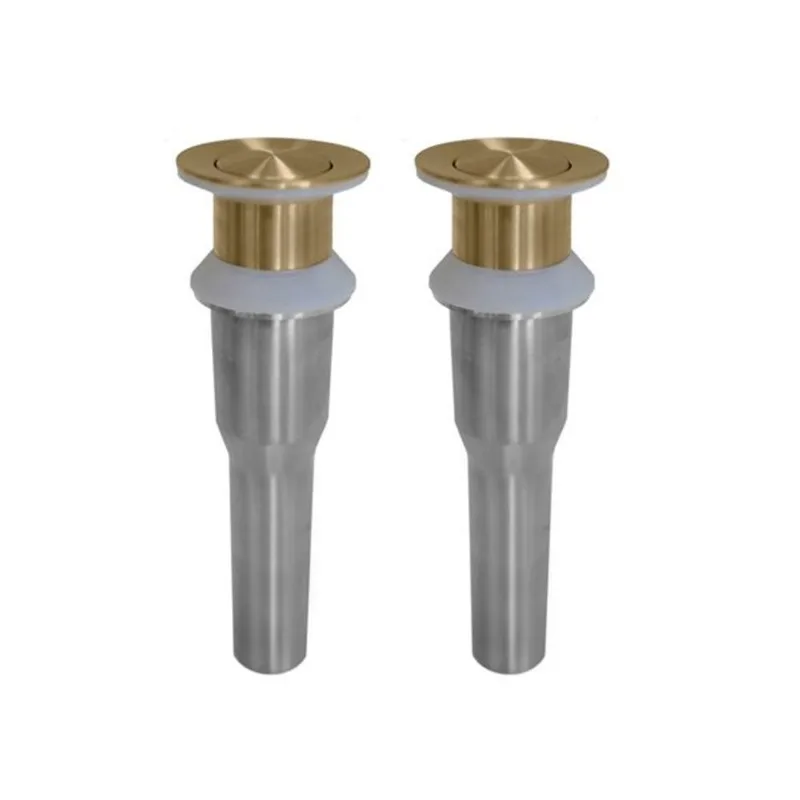 Stylish Brushed Gold Standard Pop-Up Vessel Sink Drains without Overflow - Set of 2