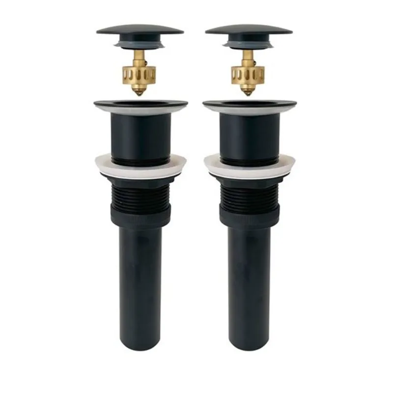 Stylish Matte Black Mushroom Pop-Up Vessel Sink Drain without Overflow - 2/Pk