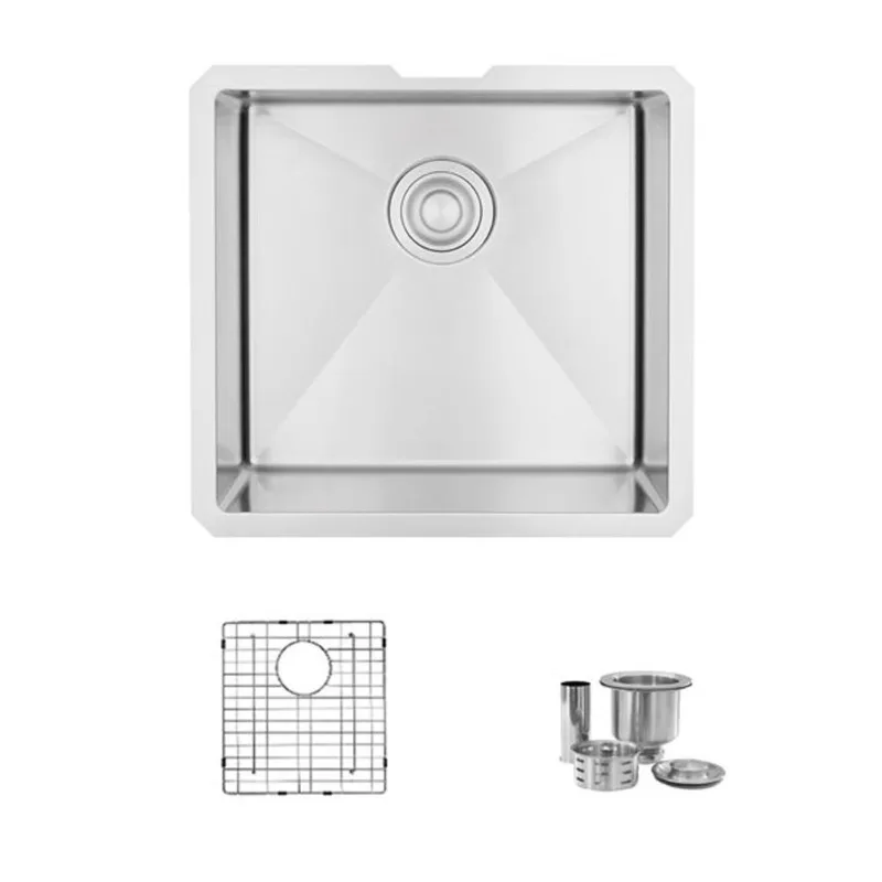 Stylish 19-in Single Bowl Undermount Stainless Steel Kitchen Sink Laundry