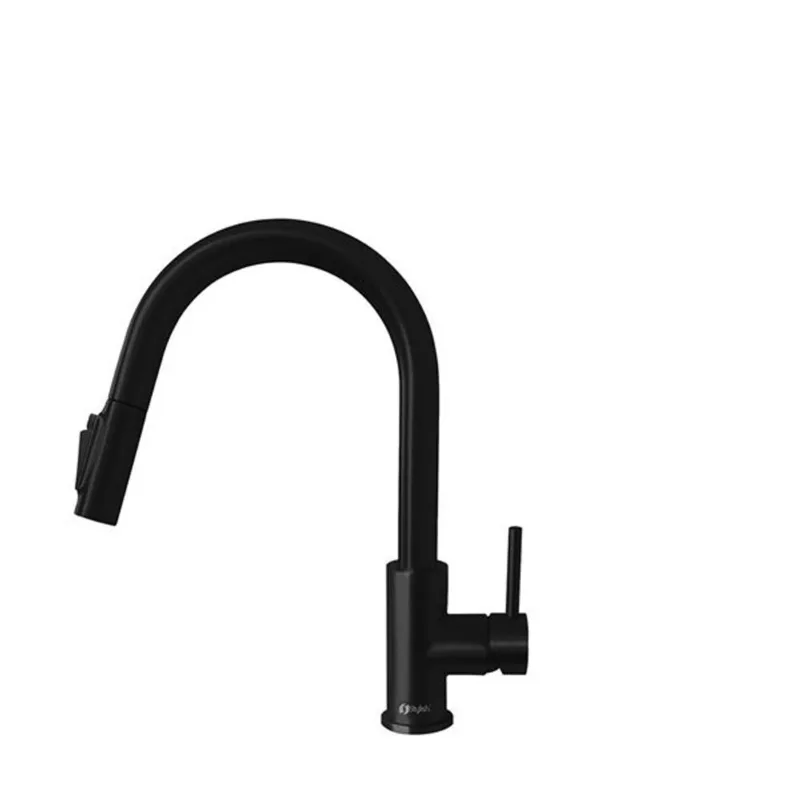 Stylish Modena 14-in H Matte Black Single-Handle Pull-Down Kitchen Faucet