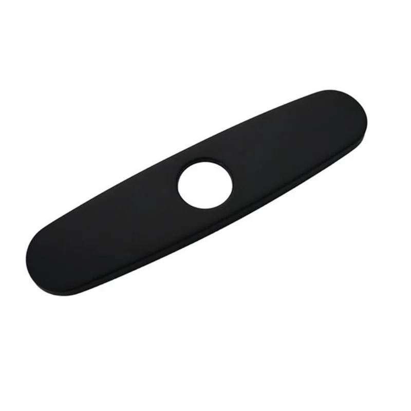Stylish Single Hole Kitchen Faucet Plate - Matte Black