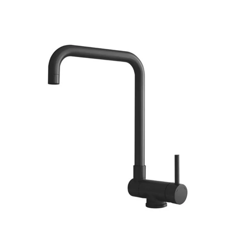 Stylish Matte Black Deck-Mount Single Handle Foldable Kitchen Faucet