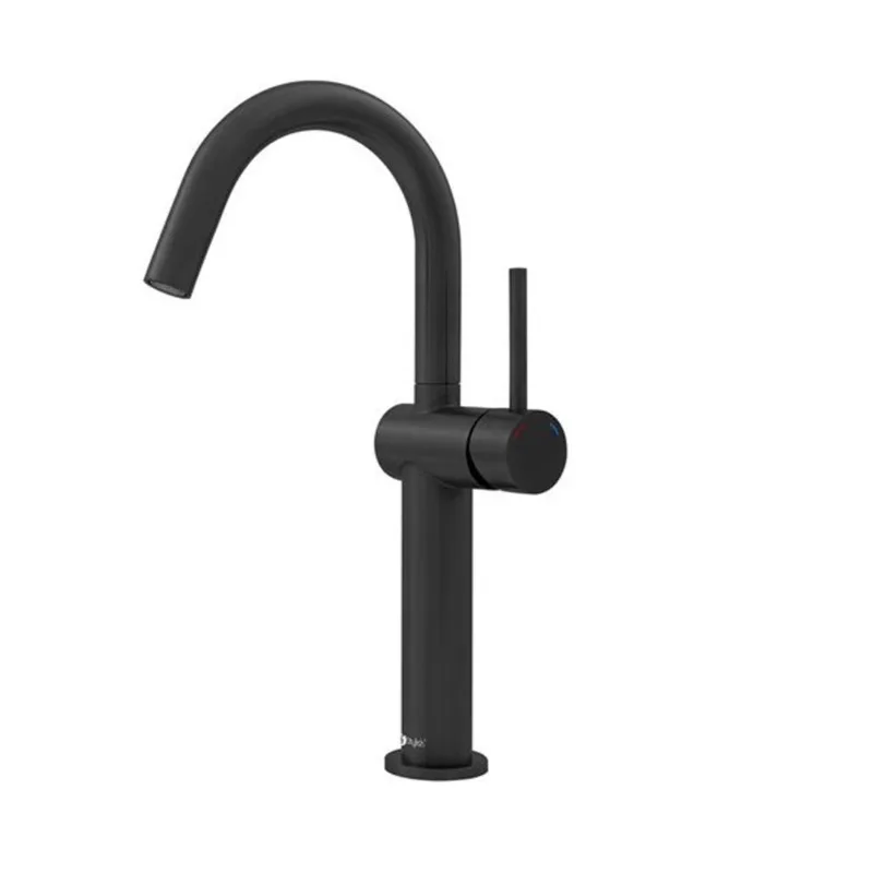 Stylish Single Handle Vessel Bathroom Faucet Stainless Steel 12.6-in - Matte Black
