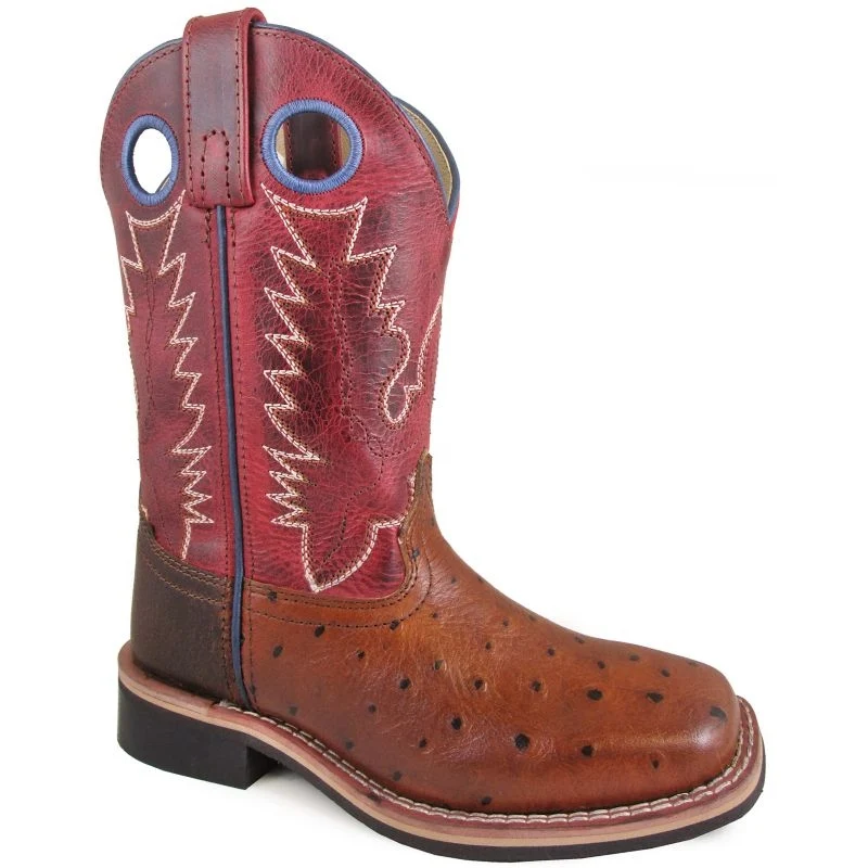 Smoky Mountain Childs Square Toe Red Boots Cognac/Red Crackle / 13