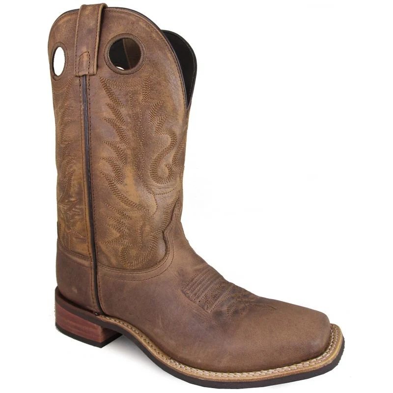 Smoky Mountain Mens Timber Sq Distres Boots Brown Distress / 9D
