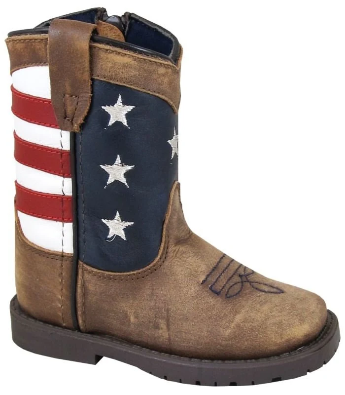 Smoky Mountain Toddler Stars and Stripes Boots Vintage Brown / 3