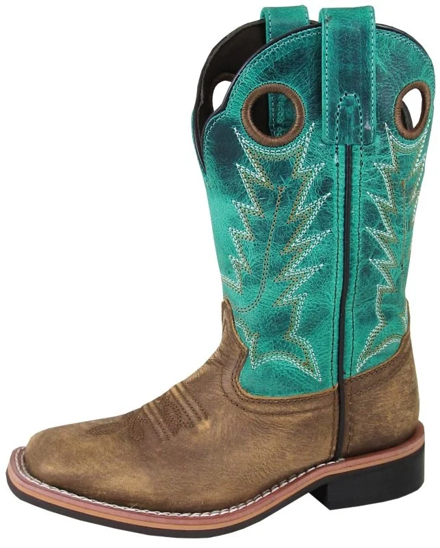 Smoky Mountain Youth Jesse Boots Brown Distress/Turquoise / 6.5