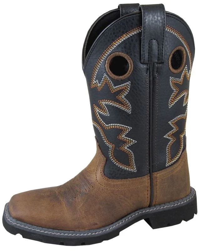 Smoky Mountain Youth Black Stampede Boots Brown/Black / 6.5