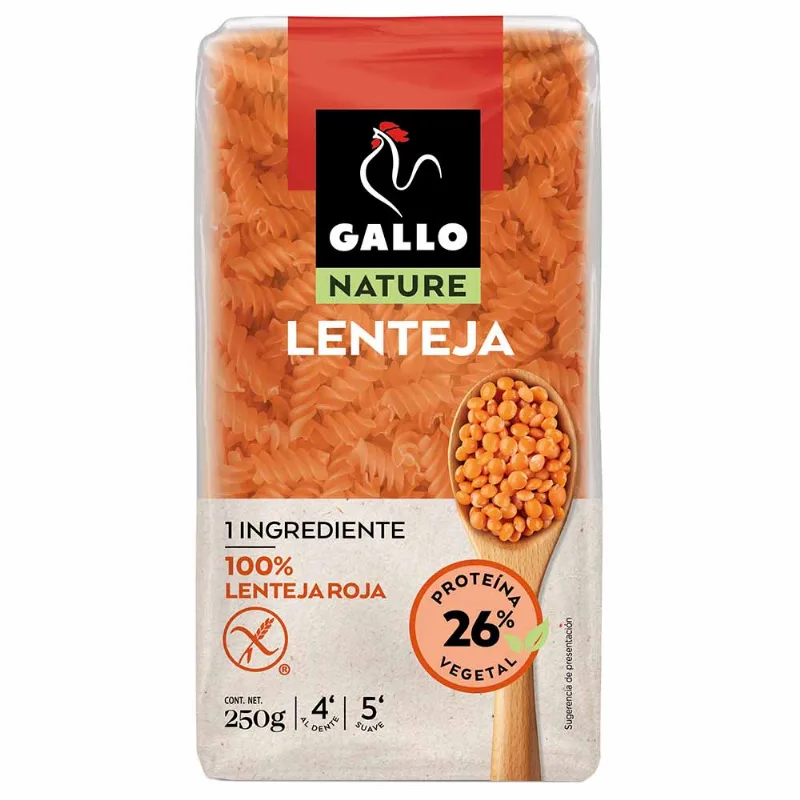 Fideo Tornillo GALLO Harina de Lenteja Bolsa 250g
