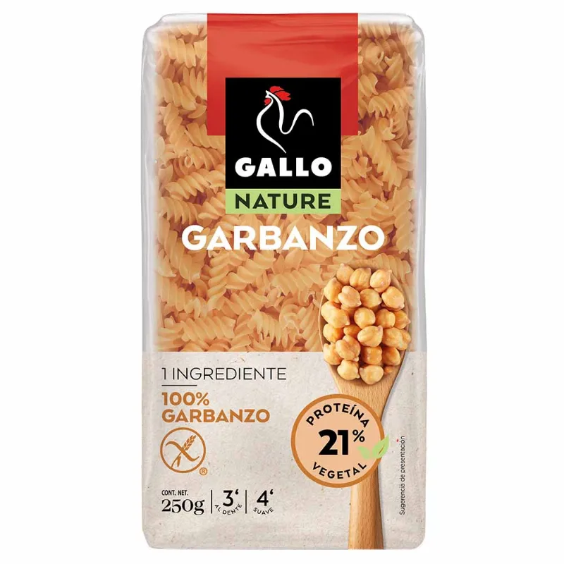 Fideo Tornillo GALLO Harina de Garbanzo Bolsa 250g