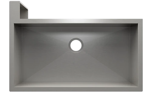 Julien - SocialCorner sink undermount flat aprons left corner, single 35X18X10