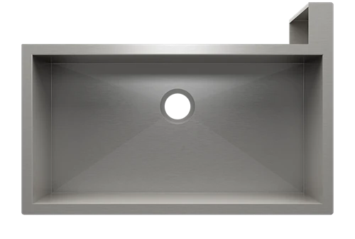 Julien - SocialCorner sink undermount flat aprons right corner, single 35X18X10