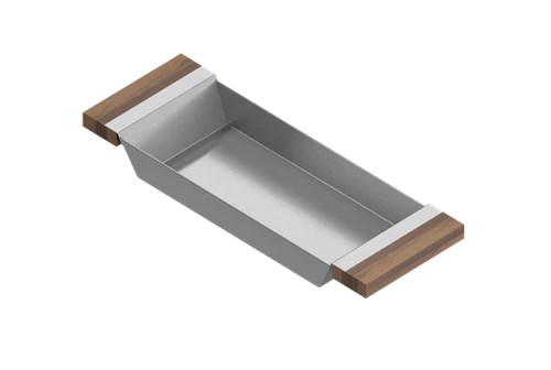 Julien - Tray for 16 inch sink, walnut handles, 6X17X2-1/4