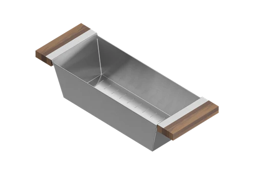 Julien - Colander for 17 inch sink, walnut handles, 6X18X4-1/4