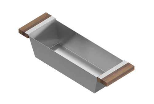 Julien - Bin for 18 inch sink, walnut handles, 6X19X4-1/4