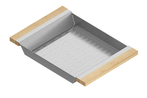 Julien - Colander for 16 inch sink, maple handles, 12X17X2-1/4