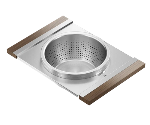 Julien - Serving Board, bowl and colander for 17 inch sink, walnut handles, 12X18X4