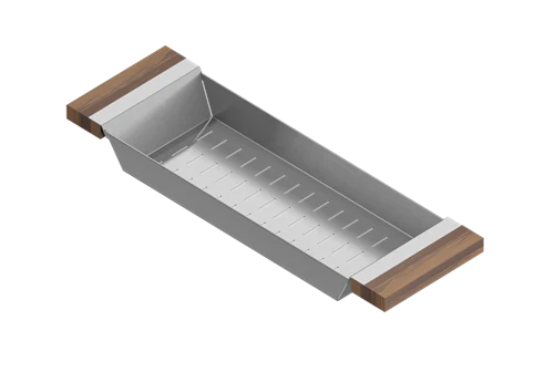 Julien - Serving bin with 4 bowls for Fira Sink, Walnut Handles, 12X17-1/4X4