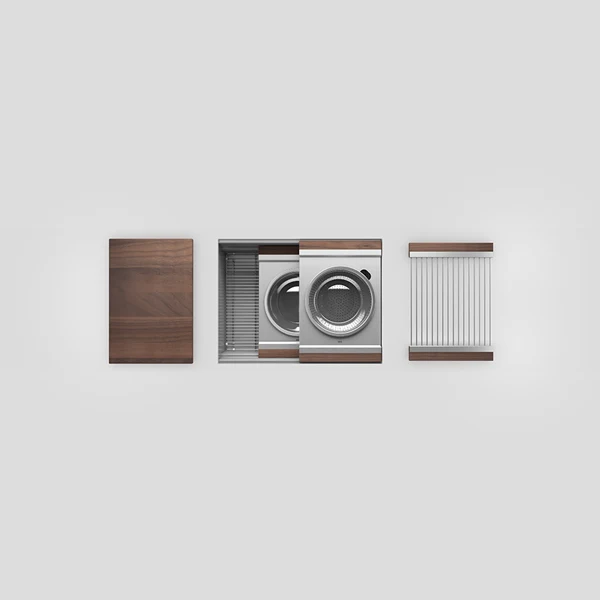 Julien - Smartstation Undermount Single-Bowl Workstation Kitchen Sink with Walnut Accessories, 24x17x10
