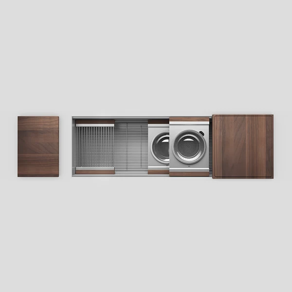 Julien - Smartstation Undermount Single-Bowl Workstation Kitchen Sink with Walnut Accessories, 60x18x10