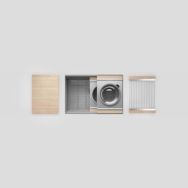 Julien - Smartstation Undermount Single-Bowl Workstation Kitchen Sink with Maple Accessories, 27x17x10