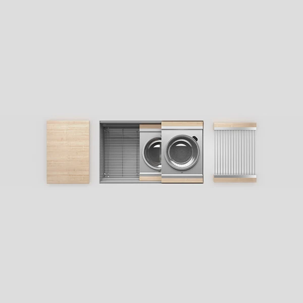 Julien - Smartstation Undermount Single-Bowl Workstation Kitchen Sink with Maple Accessories, 30x17x10
