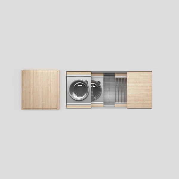Julien - Smartstation Undermount Single-Bowl Workstation Kitchen Sink with Maple Accessories, 42x18x10