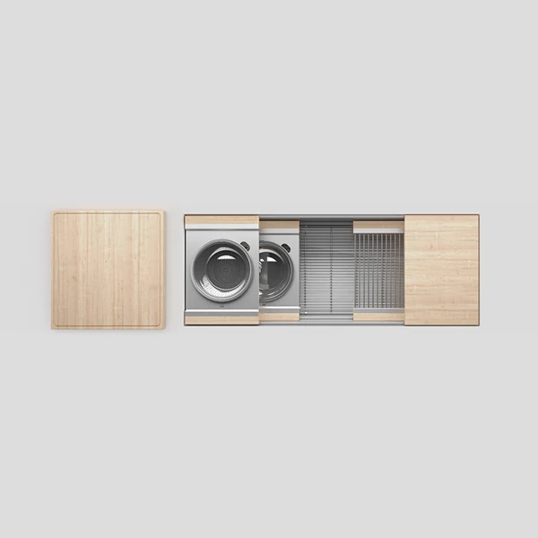 Julien - Smartstation Undermount Single-Bowl Workstation Kitchen Sink with Maple Accessories, 48x18x10