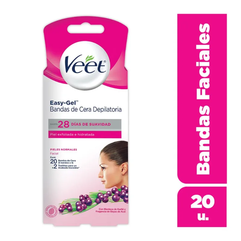 Bandas depilatorias Veet faciales 1 u.