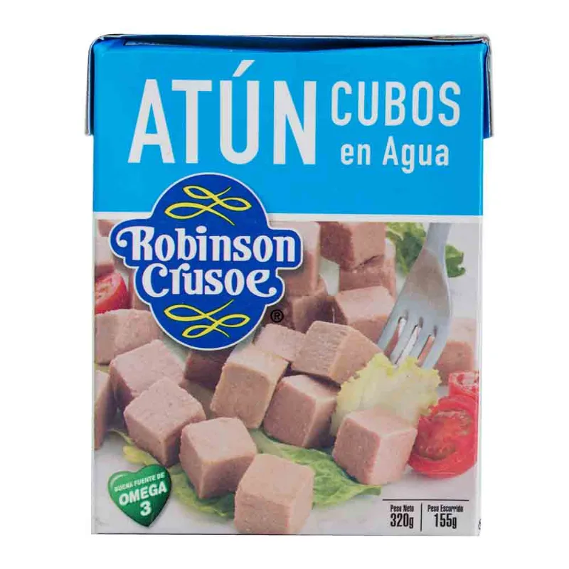 Atún Robinson Crusoe En Cubos En Agua X 320 Gr. Atún En Agua Robinson Crusoe 320 Gr