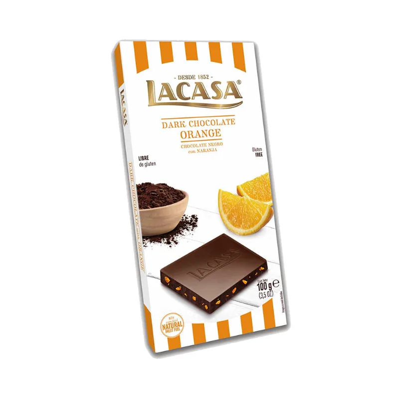 Chocolate Sabor Naranja Negro 100 Grs Lacasa