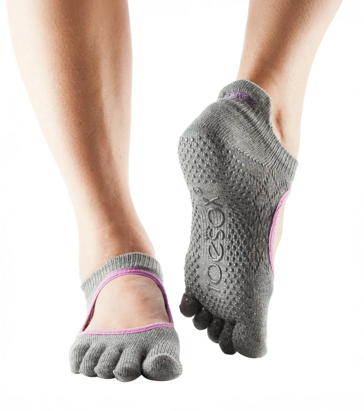Toesox Bellarina Full-Toe Yoga Grip Socks Fishnet Storm / XS