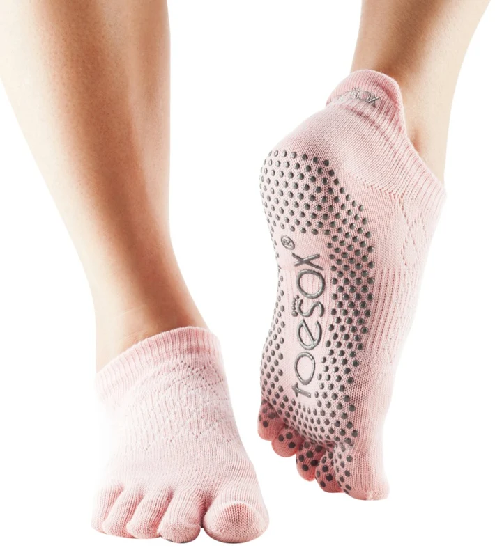 Toesox Low Rise Full-Toe Yoga Grip Socks Fishnet Kiss / XS
