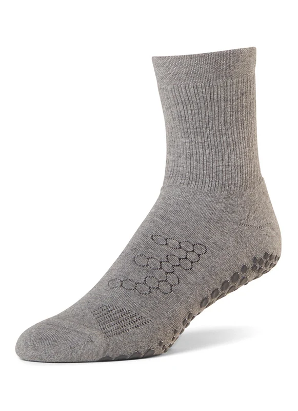 BASE 33 Unisex Crew Yoga Socks Grey / L