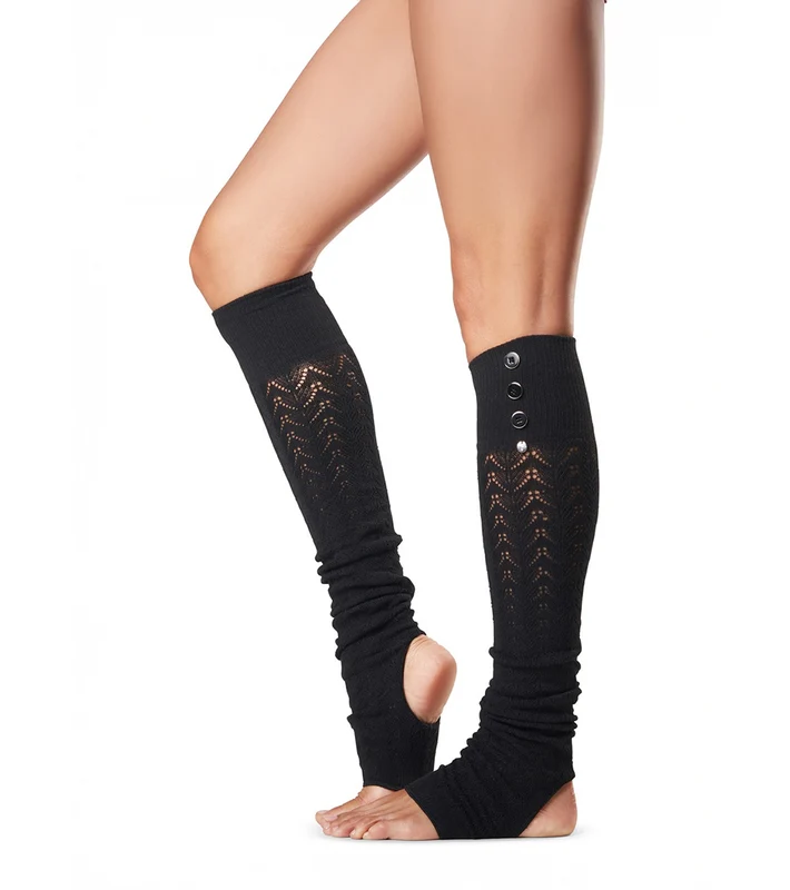 Toesox Taya Open Heel Leg Warmers Black / O/S