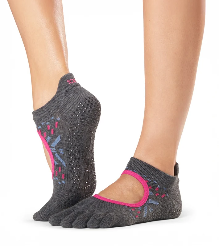 Toesox Bellarina Full-Toe Yoga Grip Socks Festival / M