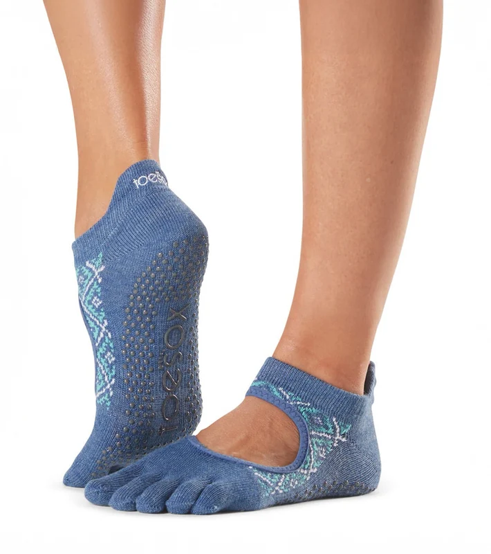 Toesox Bellarina Full-Toe Yoga Grip Socks Baja Blue / S #1