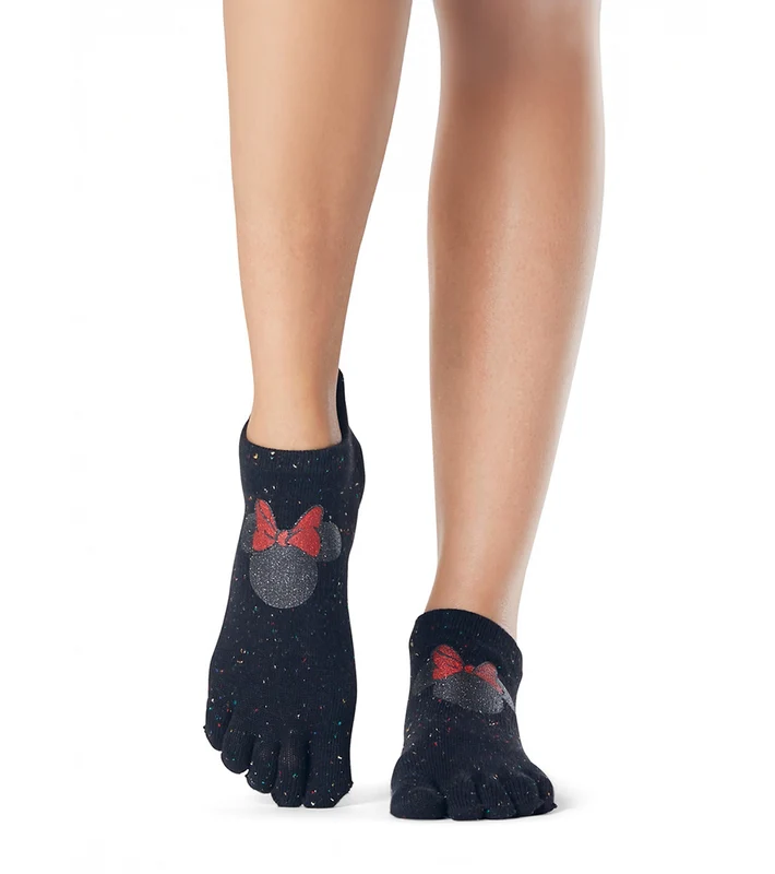 Toesox Low Rise Full-Toe Yoga Grip Socks Confetti Minnie / S