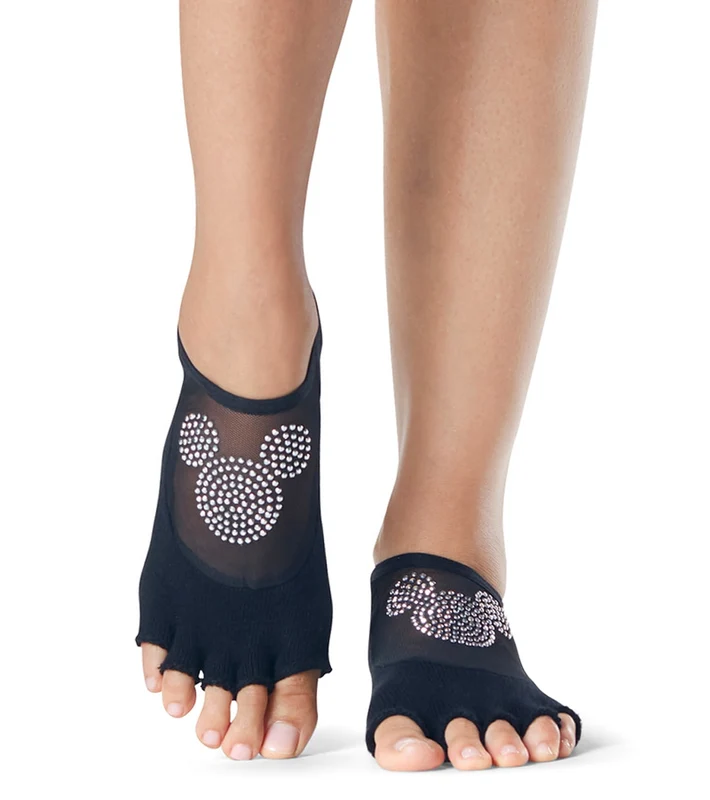 Toesox Luna Grip Half Toe Socks Disco Mickey / M