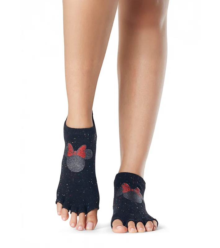 Toesox Grip Half Toe Low Rise Socks Confetti Minnie / XS