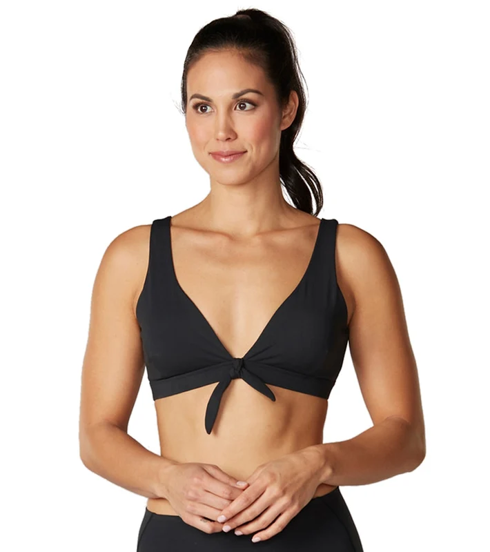 Tavi Tie Front Yoga Sports Bra Ebony / XS