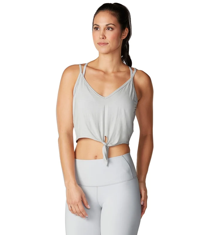 Tavi Tie Front Yoga Tank Light Grey / S