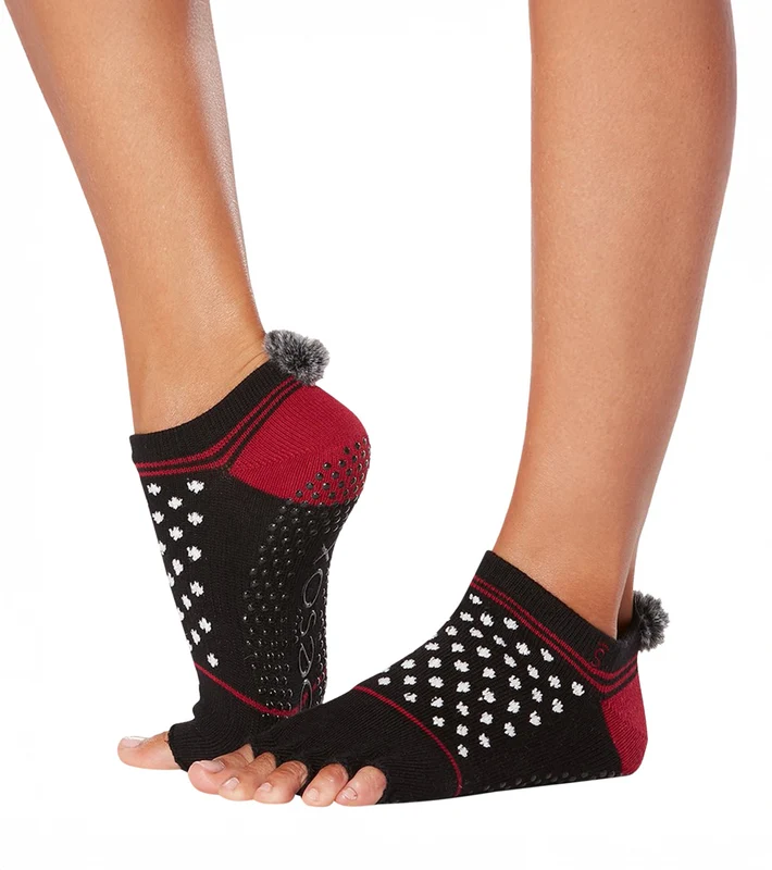 Toesox Low Rise Half-Toe Yoga Grip Socks Sleigh / S