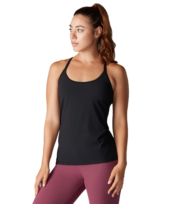 Tavi Ribbed Yoga Tank Ebony / M