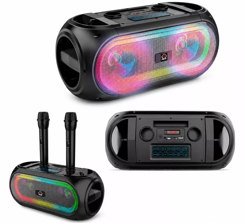 Bafle Bluetooth, FM radio y 2 Micrófonos inalámbricos Sin talla