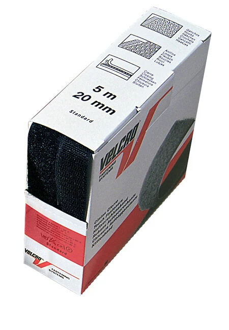 Velcro Hook and Fleece samoljepljivi čičak, crni, 5 m