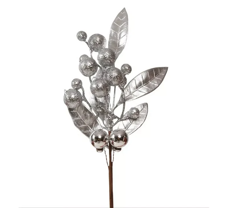 Rama de Hojas de Plata de 35 cms T.Única