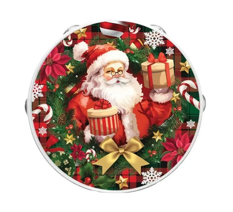 Pandereta de Papá Noel de pvc de 17 cm T.Única