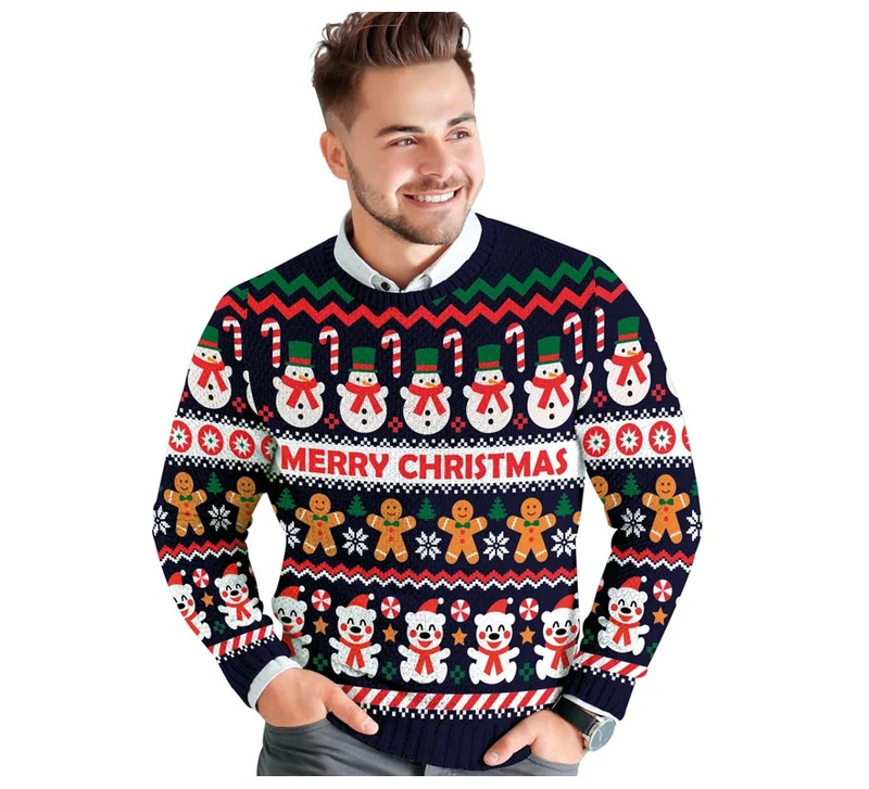 Jersey Navidad Muñeco de Nieve para hombre M